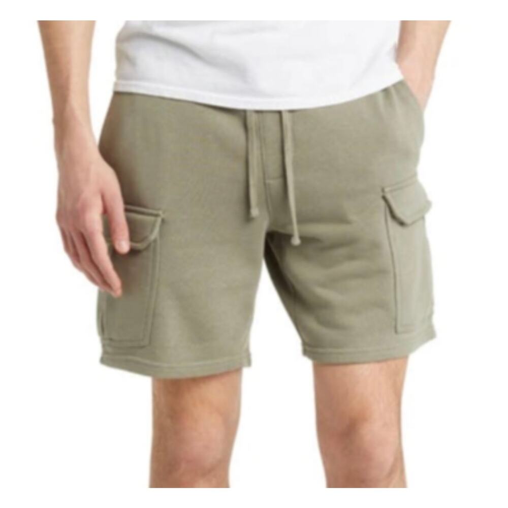PacSun Relaxed Terry Cargo Shorts Olive Green Size M Medium Pockets
